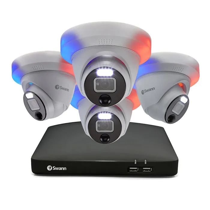 Sistema de seguridad 4 cámaras DVR | Swann SWDVK-846804DE-US | full HD 1080p Luces intermitentes Vis
