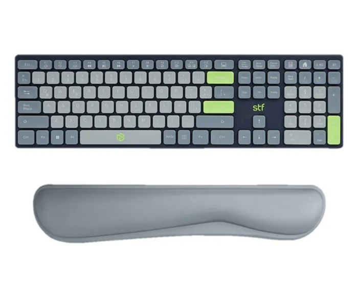 Kit Teclado inalámbrico + Reposa muñecas | STF VIVA! | Para computadora gris